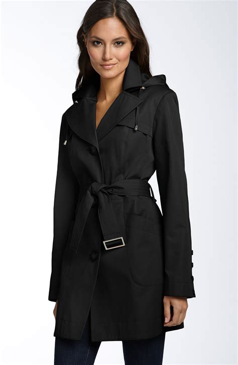 michael kors belted wrap trench coat|Michael Kors belted raincoat.